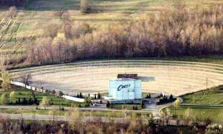 Crest Drive-In Theatre - Aerial 1970S Courtesy Waterwinterwonderland (newer photo)